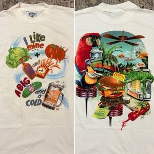 Vintage 1995 Caribbean Soul Cheeseburger Paradise T Shirt Mens M Parrot Head